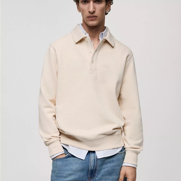 Mango | Men's Bola Collar Neck Sweatshirt - Picture 7 of 7